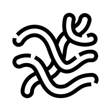 Abstract tangled line icon representing parasites or internal organs Illustrazione stock