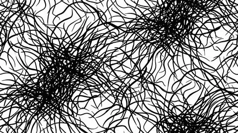 Abstract tangled line pattern with messy strokes for decor art. Illustrazione stock