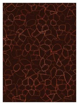 Abstract tangled linear pattern with overlapping organic shapes on dark groun Illustrazione stock