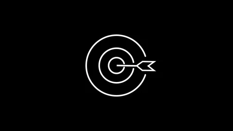 Abstract Target goal icon animation. Marketing targeting strategy symbol. A.. Stockbeeldmateriaal 336549975