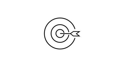 Abstract Target goal icon animation. Marketing targeting strategy symbol. A.. 스톡 동영상 336549980