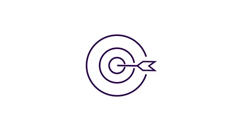 Abstract Target goal icon animation. Marketing targeting strategy symbol. A.. Vídeo Stock 336549991