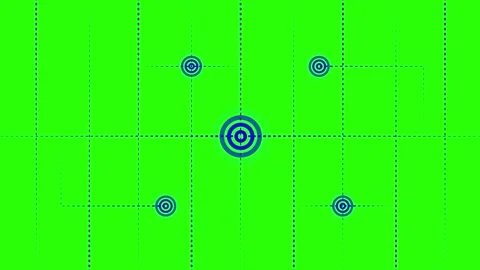 Abstract target interface animation on green screen with geometric circles .. Stock Footage 334157710