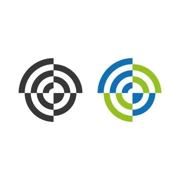 Abstract Target Logo Design for Technology and Corporate Business Brand. Stock Illustration