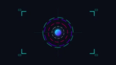Abstract Target Reticle Glowing Cyber Hud Interface Stock Footage 341844980