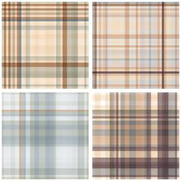 Abstract Tartan Chekered Seamless Pattern Set Stock-Illustration