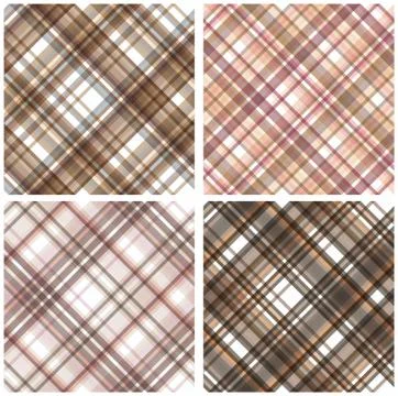 Abstract Tartan Chekered Seamless Pattern Set Stock Illustration