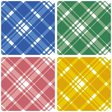 Abstract Tartan Chekered Seamless Pattern Set Stock Illustration