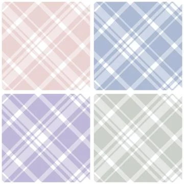 Abstract Tartan Chekered Seamless Pattern Set Stock Illustration