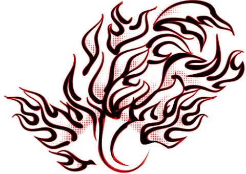 Abstract tattoo flames Stock Illustration