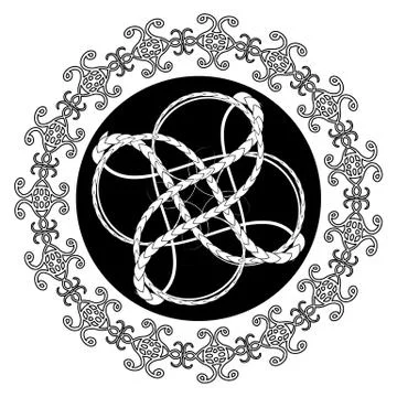 Abstract tattoo or print desing in celtic or old scandinavian style Stock Illustration
