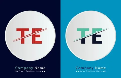 Abstract TE letter logo design template. Vector Logo Illustration. Stock Illustration