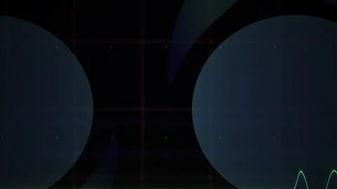 Abstract Teal and Blue Motion Graphics with Circular Elements and Grid Back.. Stock Footage 343690328