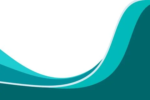 Abstract Teal and Dark Teal Flowing Wave Background Stock Illustration