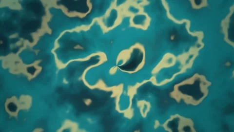 Abstract Teal and Gold Liquid Pattern Seamless Loop 스톡 동영상 340545830
