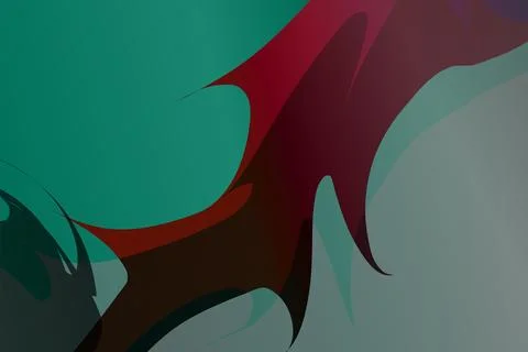 Abstract Teal and Maroon Fluid Wave Background With Organic Curves and Mode.. Stock Illustration