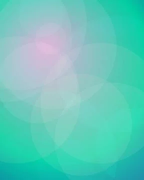 Abstract Teal and Mint Gradient Background with Overlapping Translucent Cir.. Stock Illustration