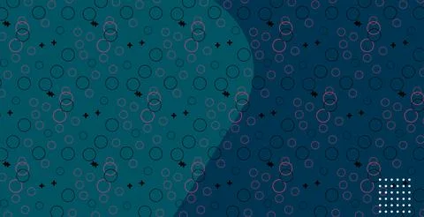 Abstract Teal And Navy Circles Pattern Background With Pink Accents And Geo.. Stock Illustration