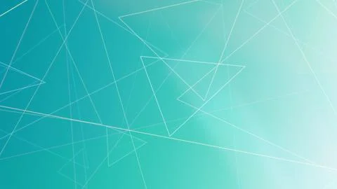 Abstract teal background with flowing network lines and geometric outlines,.. Stock Illustration