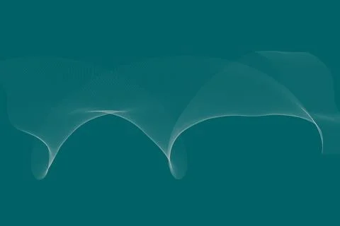 Abstract teal background with flowing white digital lines and wave pattern. Stock-Illustration