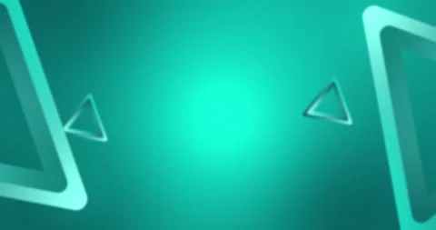 Abstract teal background with geometric shapes. - Loop 3D Stock Footage 321431576