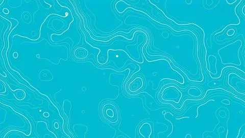 Abstract teal background with light blue flowing wavy lines and organic shape Stock Illustration