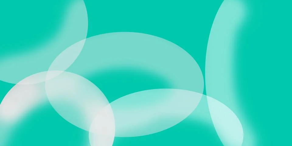 Abstract teal background with overlapping soft white translucent circles an.. Stock Illustration