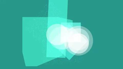 Abstract teal background with overlapping translucent geometric shapes and .. Stock Footage 335441283