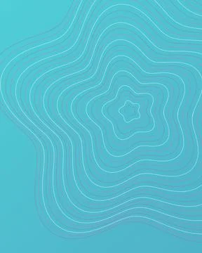 Abstract Teal Background with Radial White and Purple Wavy Contour Lines in.. Stock Illustration