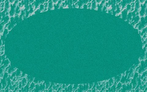 Abstract teal background with textured frame around a blank oval Stock Illustration