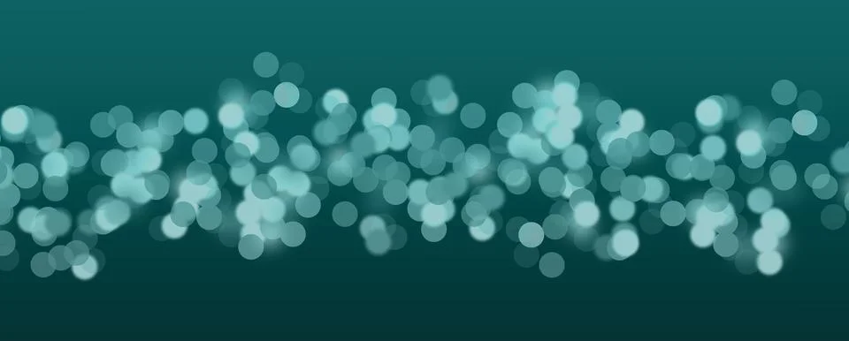 Abstract teal bokeh background with soft glowing light circles and smooth Stock Illustration