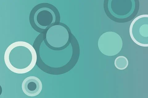 Abstract teal bubble rings float on a soft gradient background, creating a .. Stock Illustration