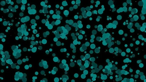 Abstract teal bubbles floating on black background seamless motion Stock Footage 336771403