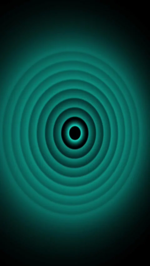 Abstract teal concentric circles with luminous glow, suitable for modern de.. Stock Footage 337459755
