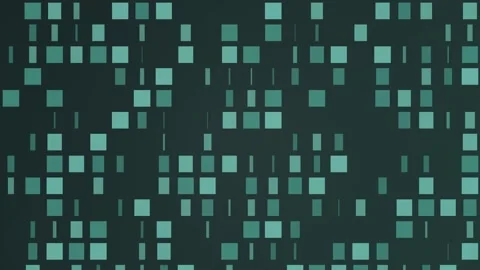 Abstract Teal Digital Mosaic Grid with Flickering Square Patterns Stock Footage 345125276