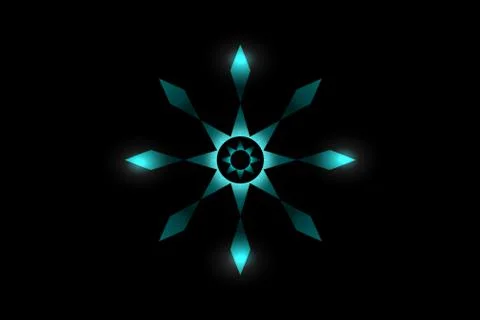 Abstract teal fireworks with light effect on black background. Stock Illustration