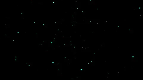 Abstract Teal Floating Particles on Black Background Stock Footage 318265380