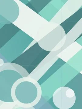 Abstract teal geometric background featuring layered circles and diagonal s.. Stock Illustration