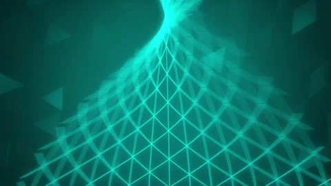 Abstract Teal Geometric Wireframe Vortex Representing Digital 스톡 동영상 262599563