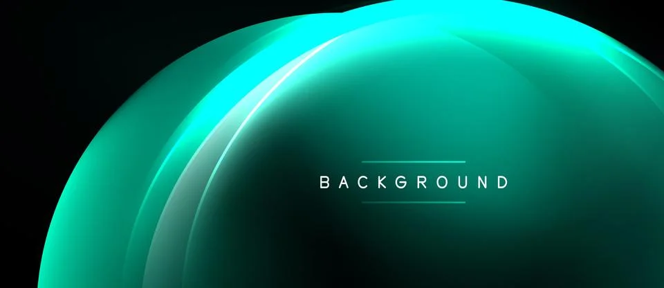 Abstract teal gradient shapes form curved backdrop. Text reads BACKGROUND Stock-Illustration