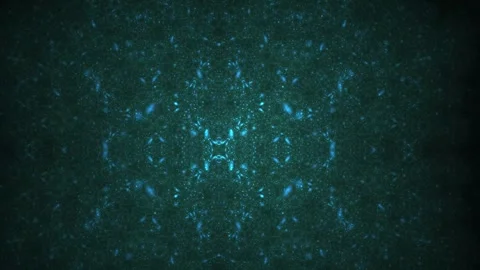 Abstract Teal Green Fractal Pattern with Glowing Blue Lights. Stock Footage 334515164