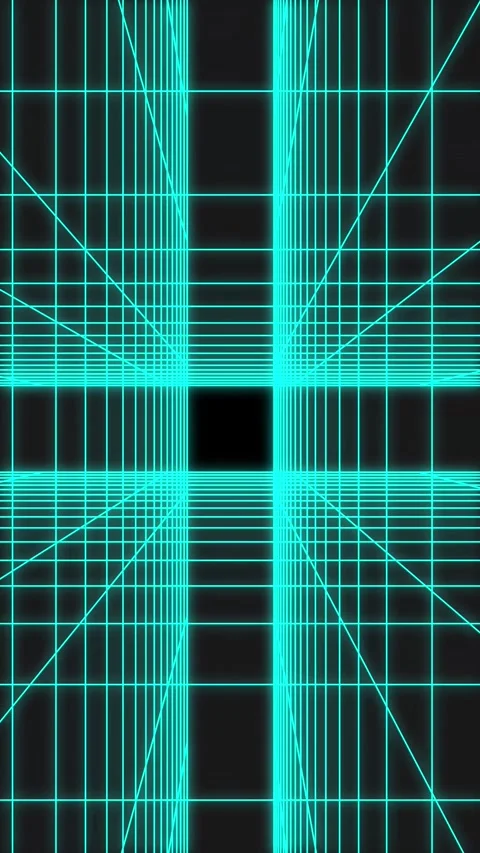 Abstract Teal Grid Digital Art: A 3D Perspective of Intersecting Lines Stock Footage 310280192