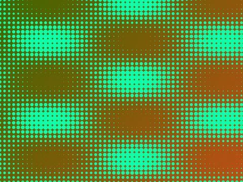 Abstract Teal Halftone Dot Pattern on Orange Gradient Background for Modern.. Stock Illustration