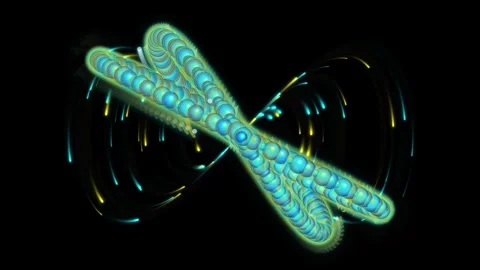 Abstract Teal Infinity Symbol with Sparkling Particles and Subtle Motion Ag.. Stock Footage 346069082