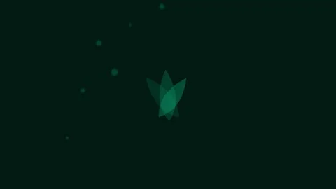 Abstract teal leaf icon floating in a dark minimalist digital space 스톡 동영상 338311987
