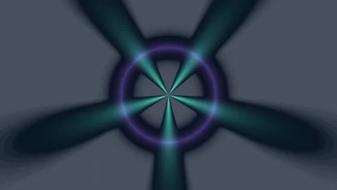 Abstract Teal Light Rays and Purple Ring Stock Footage 340749602