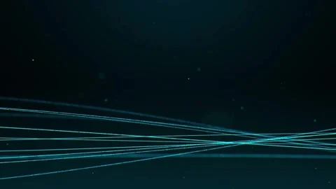Abstract Teal Lines and Glowing Particles on Dark Background Stock Footage 299240636