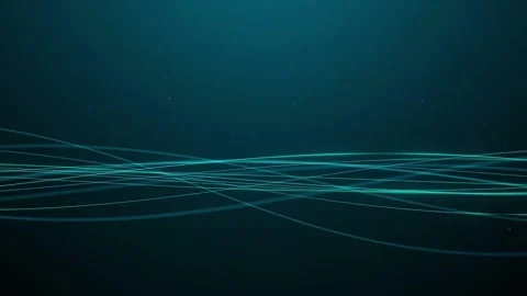 Abstract Teal Lines Flowing Across a Dark Background Stock Footage 297015409