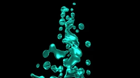 Abstract Teal Liquid Splash on Black Background Video stock 311094565