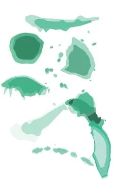 Abstract teal liquid splatters and paint blobs for contemporary graphic desig イラスト素材